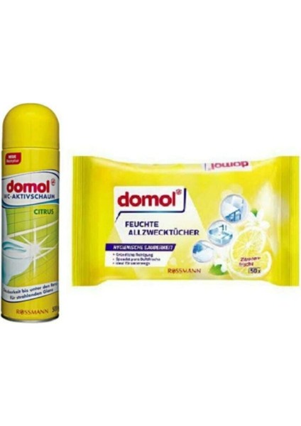 Limon Kokulu Temizleme Bezi + Wc Aktif Temizlik Köpüğü Seti