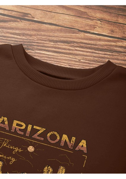 Unisex Kahverengi Arizona Bisiklet Yaka Sweatshirt fiyatları