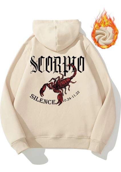 Kadın Bej Scorpion Kapüşonlu Sweatshirt