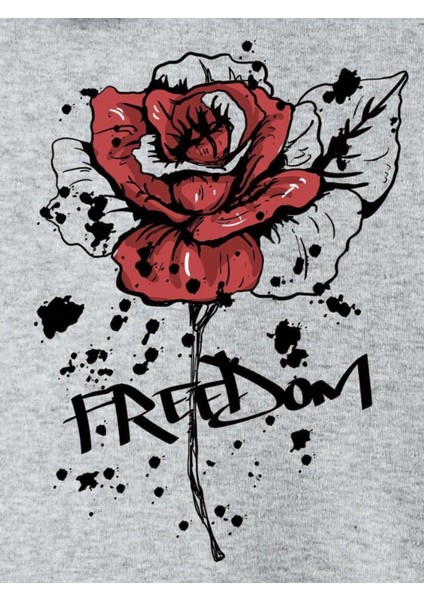 Kadın Gri Gül Freedom Bisiklet Yaka Sweatshirt fiyatları