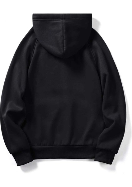 Unisex Siyah Nasa Baskılı Oversize Kapşonlu Sweatshirt modelleri