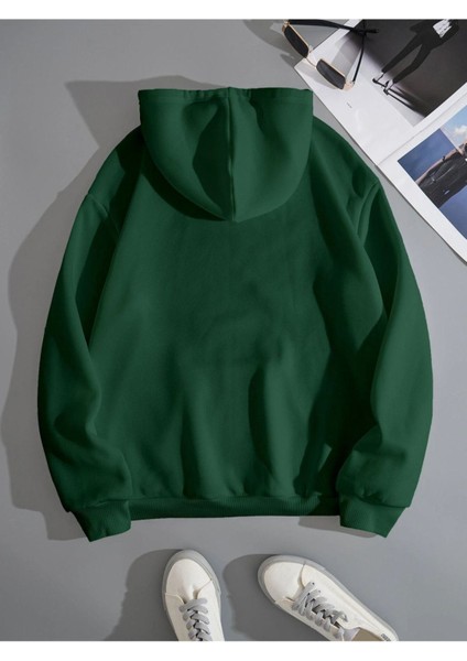 Unisex Yeşil San Diego Baskılı Oversize Kapşonlu Sweatshirt fiyatları