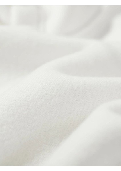 Unisex Beyaz Japon Ağacı Baskılı Oversize Kapşonlu Sweatshirt modelleri