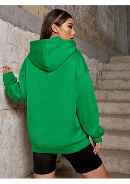 Unisex Yeşil Oversize Kapşonlu Sweatshirt modelleri