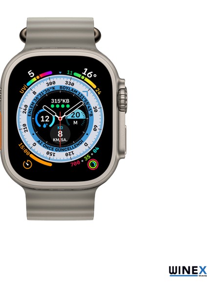 42-49MM Yeni Nesil Apple Uyumlu Akıllı Saat Kordonu Silikon Gri