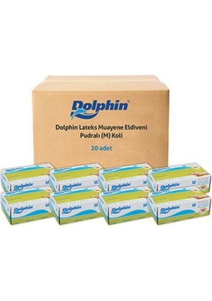 Beyaz Lateks Eldiven Pudralı (M) 20 Pk x 100 Adet (Koli)