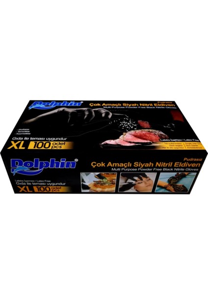 Nitril Siyah Eldiven ( XL ) Beden ( 100'lü Paket ) fiyatları