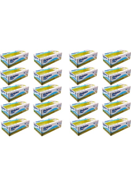Tek Kullanımlık Lateks Beyaz Pudralı Small Muayne Eldiveni - 20 Adet 100'lü Paket/koli