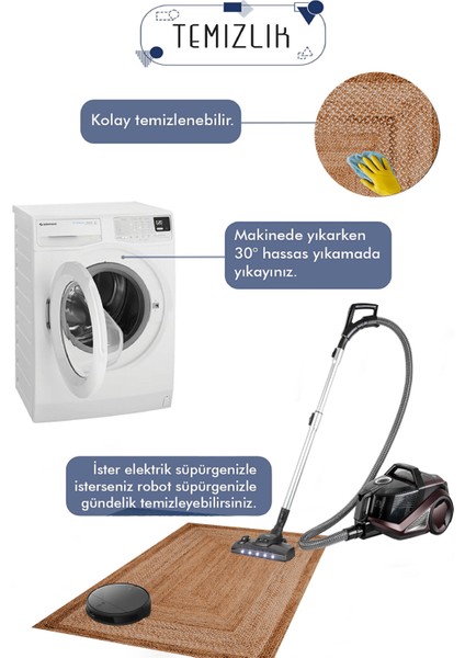 Decomia Home Dijital Kaymaz Yıkanabilir Iskandinav Salon Halısı Mutfak Halısı Koridor Halı YOLLUKD4099