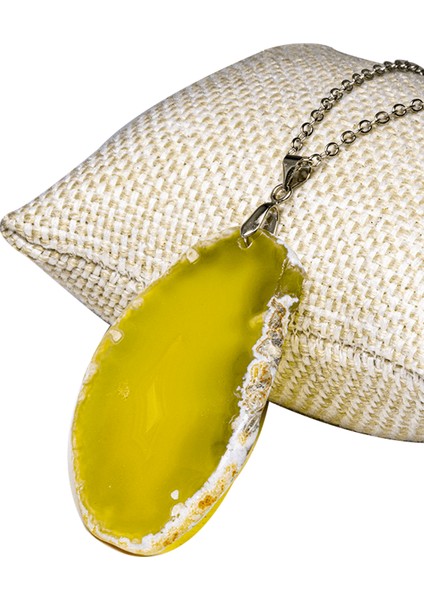 Sertifikalı Gümüş Aparatlı Doğal Olivin Akik Taşı Plaka Kolye