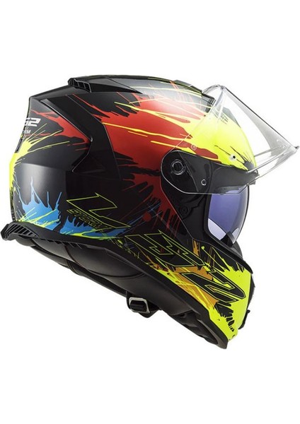 Motosiklet Kaskı Ls2 Storm Drop Siyah Sarı Kırmızı Kask Kapalı Motosiklet Kask fırsatları