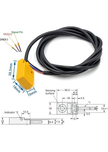 Roba TL-W5MF1 Endüktif 5mm Metal Algılayıcı Sensör Pnp No Temassız Proximity Anahtar 3 Telli Dc 6V-36V