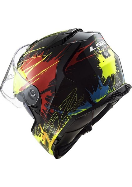 Motosiklet Kaskı Storm Drop Siyah Sarı Kırmızı Kask Kapalı Motosiklet Kask modelleri