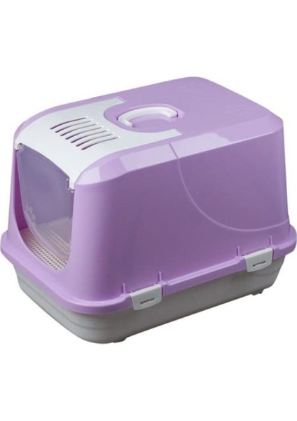 Çinar Dizayn Xxl Büyük Boy Kapalı Kedi Tuvaleti Lila 65X50X45 cm