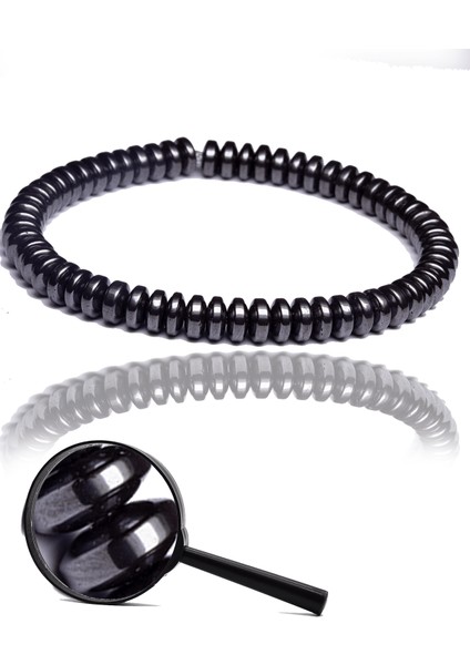 Sertifikalı Aaa+ Koyu Gümüş Renk Hematit Taşı Bileklik - Kararmaz