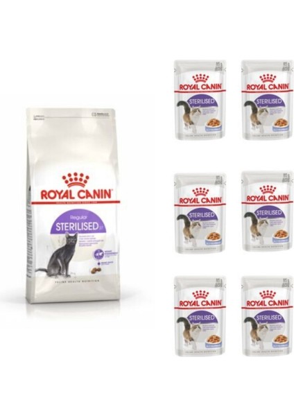Sterilised 37 (Kısırlaştırılmış Kedi Maması) 2 Kg. + 6 Adet (Sterilised) Yaş Mama