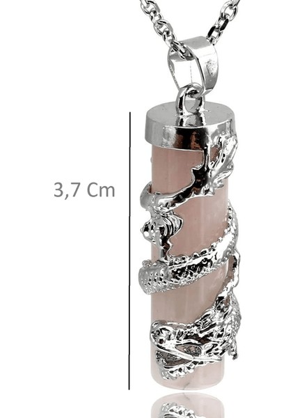 Sertifikalı Telkari Işlemeli Doğal Açık Pembe Kuvars Taşı Kolye