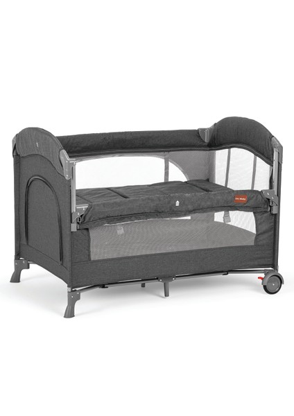 Alfa Anne Yanı Sallanır Cibinlikli Oyun Parkı Bebek Beşik 70x110 cm