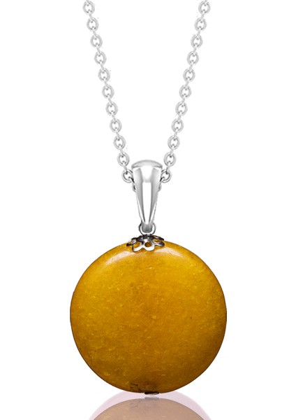 Sertifikalı Gerçek Kayısı Renk Akik Taşı Kolye - fiyatları