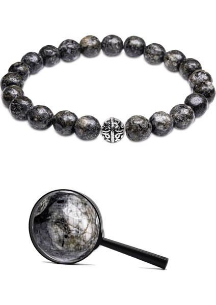 Sertifikalı Gümüş Aparatlı Fasetli Doğal Madagaskar Labradorit Taşı Bileklik