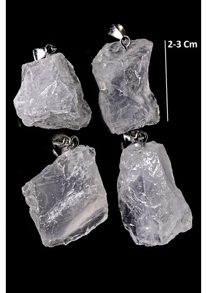 Sertifikalı Ham Işlenmemiş Kristal Kuvars Taşı Doğal Taş Kolye