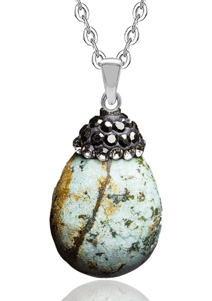 Sertifikalı Zirkon Taşlı Firuze Taşı Kolye (Iran) fiyatları