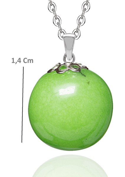 Sertifikalı Neon Yeşil Kuvars Doğal Taş Kolye