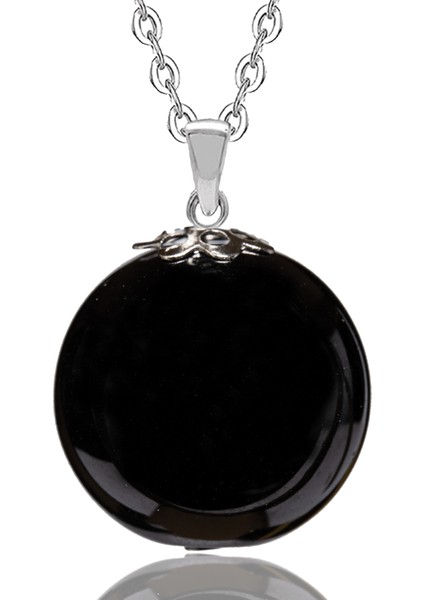 Sertifikalı Obsidyen Taşı Doğal Taş Kolye