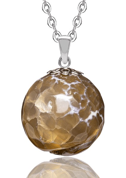 Sertifikalı Fasetli Kahverengi Akik Doğal Taş Kolye fiyatları