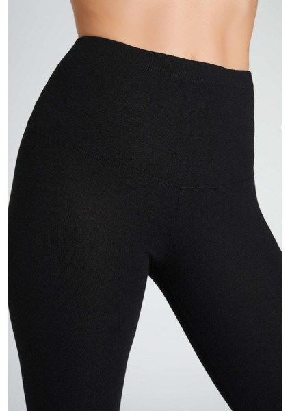 Kadın Angora Toparlayıcı Özellikli Siyah Tayt modelleri