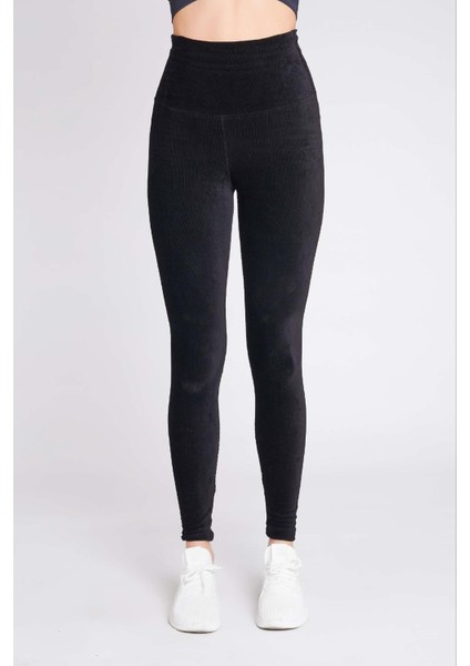 Kadın Kadife Fitilli Siyah Tayt fırsatları