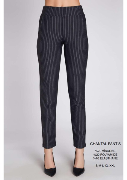Kadın Chantal Çizgili Antrasit Pantolon Tayt fiyatları