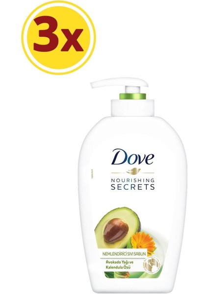 Avokado Yağı ve Kalendula Özlü Nemlendiricili Sıvı Sabun 500 ml x 3