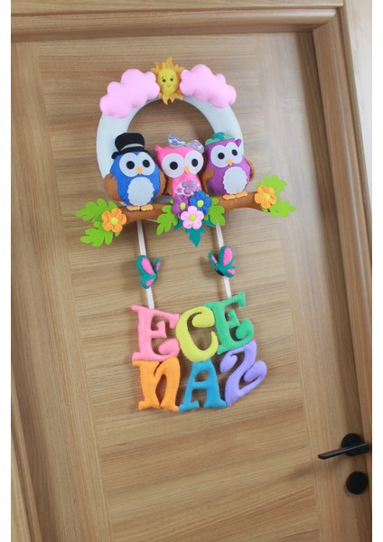 Ece Naz Isimli Baykuş Bebek ve Hastane Odası Kapı Süsü modelleri