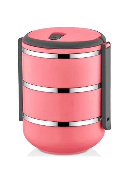 Sefer Tası Saklama Kabı 3 Katlı Model 2,25 Lt Pembe