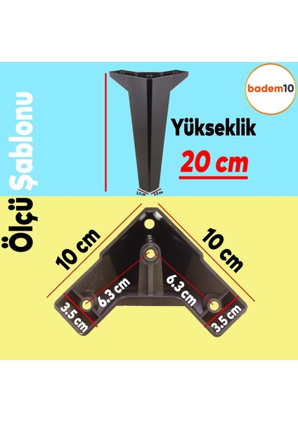 Sedir Lüks Mobilya Kanepe Konsol Sehpa Tv Ünitesi Koltuk Ayağı 20 cm Siyah Ayakları fırsatları