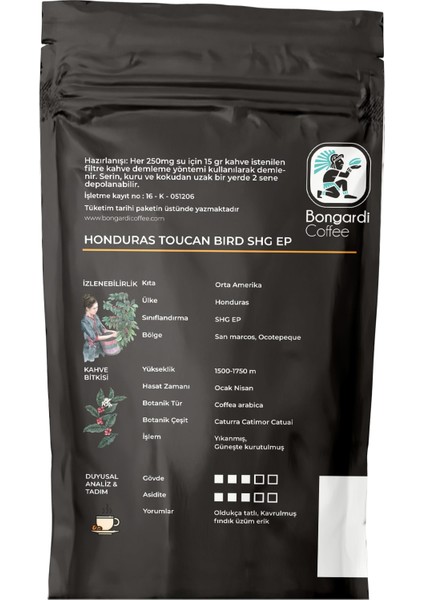 Bongardi Coffee Honduras Filtre Kahve 5 x 200 gr