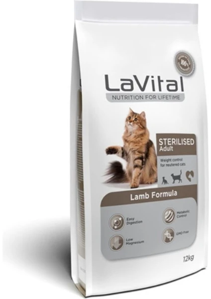 La Vital Kuzu Etli Kısırlaştırılmış Yetişkin Kedi Maması 12 kg