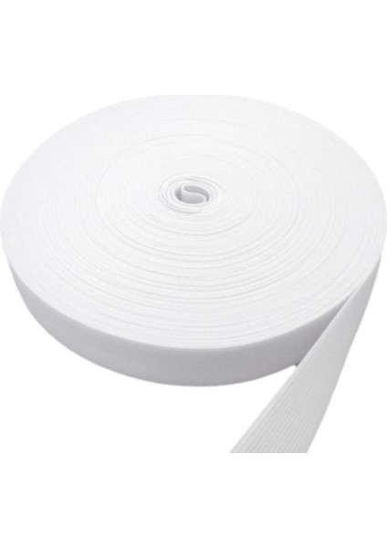 25 M Beyaz Bel Don Paça Lastiği Geniş Lastik Lateks Ürün 3,5 cm