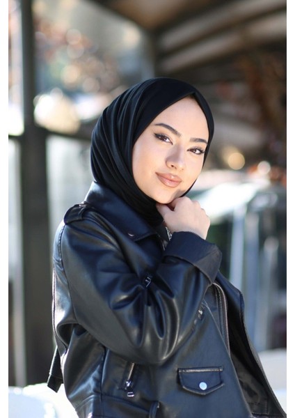 Tesettür Penye Şal Modeli - Siyah