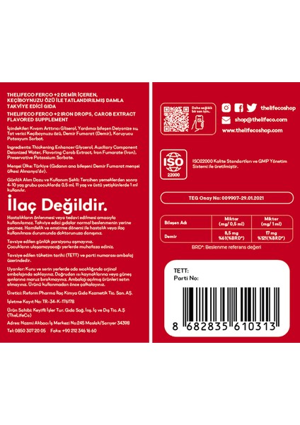 Ferco +2 Değerlikli Demir Damlası 30 ml