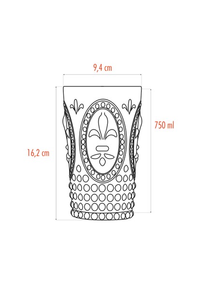 Akrilik Mavi 6 LI Uzun Bardak & Su Meşrubat Bardağı 750 ml ( Cam Değildir )