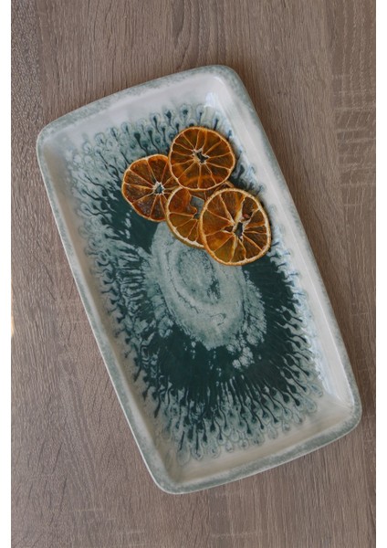 Green Drop Porselen Dikdörtgen Servis Tabağı 29X17 cm 1 Adet