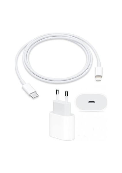 Macbook Ipad Apple iPhone 11 / 12 - Pro Max Mini Uyumlu 20w Adaptör Kablo Usb-C Pd Hızlı Şarj Aleti