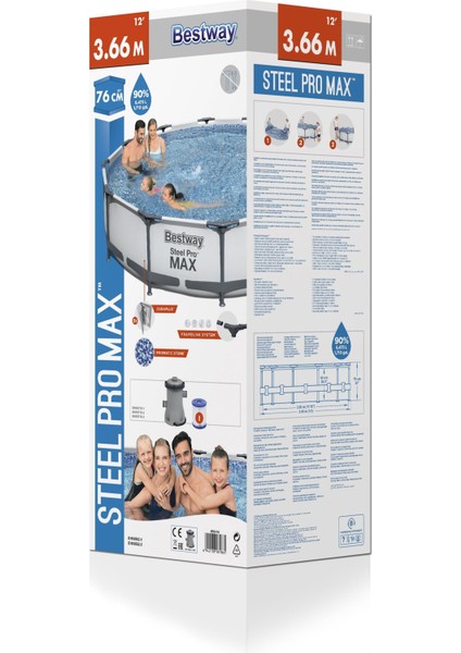 Steel Pro Max Prefabrik Havuz Set BW453 56416 ( 366 cm x 76 cm )