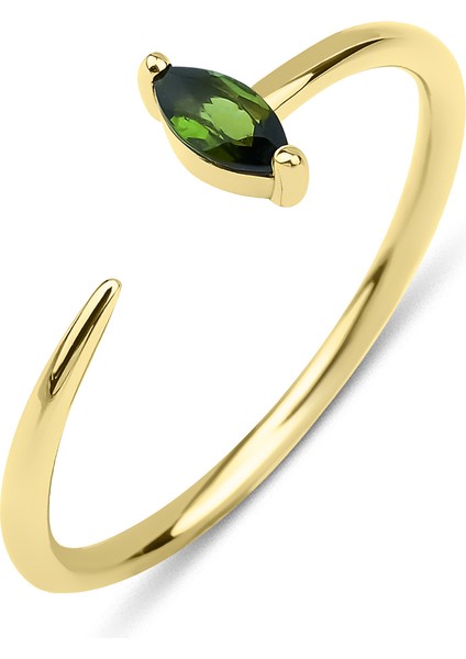 14 Ayar Altın Yeşil Turmalin Açık Yüzük KRS072-T14GR16