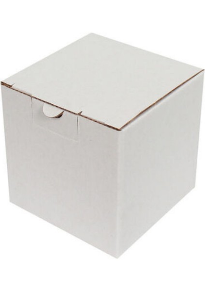 10,5x10,5x10,5 cm Beyaz Kilitli E-Ticaret Kutusu, Kupa Kutusu, Mum Kutusu 10 Adet