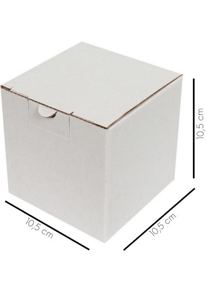 10,5x10,5x10,5 cm Beyaz Kilitli E-Ticaret Kutusu, Kupa Kutusu, Mum Kutusu 10 Adet