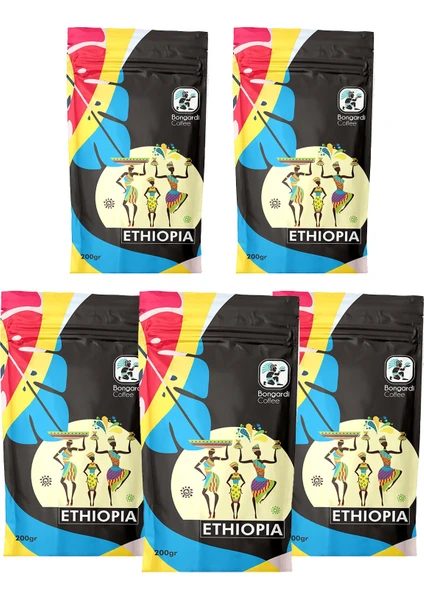 Bongardi Coffee Etiyopya Filtre Kahve 5 x 200 gr