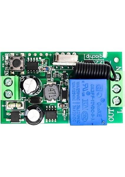 Roba 433MHZ Rf 1 Kanal Röle Modül Ac 220V Kablosuz Pompa Fan Lamba Perde Akıllı Ev Garaj Bariyer Kapı